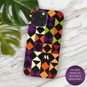 Coque iPhone 15 Pro Max Art personnalisé rouge orange violet noir rétro