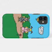 Coques Case-Mate iPhone Art Pixel, 8 Bits, Amis Garçon et Fille (Dos (Horizontal))