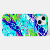 Coques Case-Mate iPhone Art pop bleu et vert (Verso (horizontal))