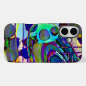 Coques Case-Mate iPhone Art pop géométrique moderne bleu noir (Verso (horizontal))