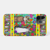 Coques Case-Mate iPhone Art populaire Style Whimsical Chat et Fleurs (Dos (Horizontal))