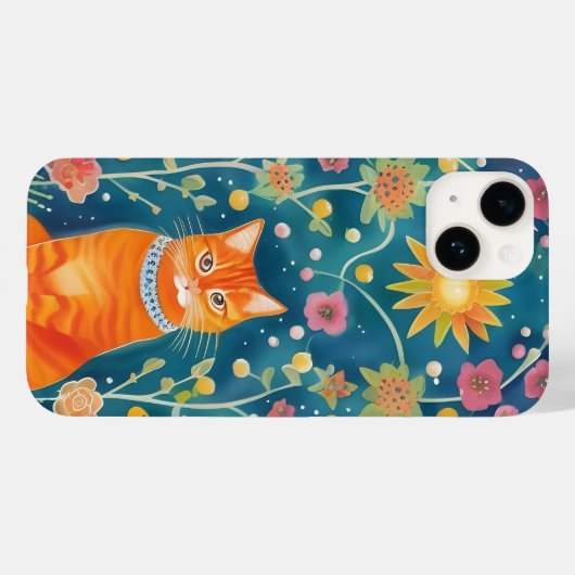 Coques Case-Mate iPhone Art populaire Whimsical Tabby Cat (Verso (horizontal))