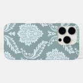 Coques Case-Mate iPhone Art Rococo Damassé I Bleu Canard Œuf+Turquoise (Verso (horizontal))