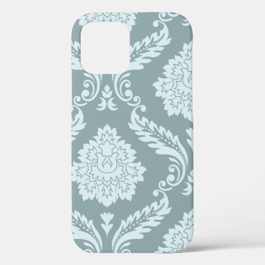 Coques Case-Mate iPhone Art Rococo Damassé I Bleu Canard + Sarcelle (Verso)