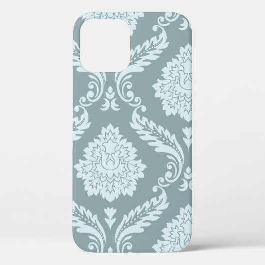 Coques Case-Mate iPhone Art Rococo Damassé I Bleu Canard+Turquoise (Verso)