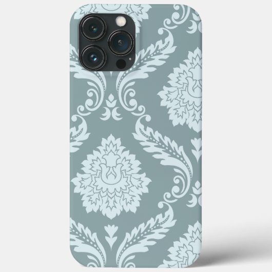 Coques Case-Mate iPhone Art Rococo Damassé I Bleu Canard+Turquoise (Verso)