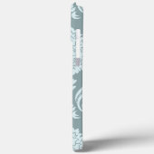 Coques Case-Mate iPhone Art Rococo Damassé I Bleu Canard+Turquoise (Verso / Gauche)