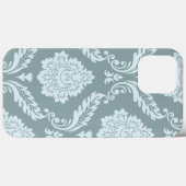 Coques Case-Mate iPhone Art Rococo Damassé I Bleu Canard+Turquoise (Verso (horizontal))