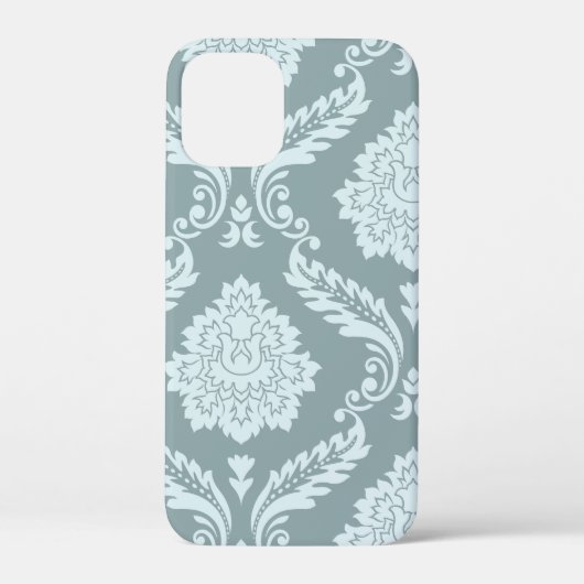 Coques Case-Mate iPhone Art Rococo Damassé I Bleu Canard+Turquoise (Verso)