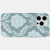 Coques Case-Mate iPhone Art Rococo Damassé I Bleu Canard+Turquoise (Verso (horizontal))