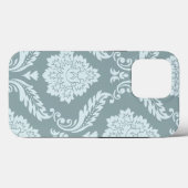 Coques Case-Mate iPhone Art Rococo Damassé I Bleu Canard+Turquoise (Verso (horizontal))