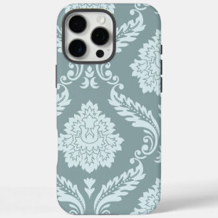 Coques iPhone 16 Pro Max Art Rococo Damassé I Bleu de Canard Œuf+Turquoise