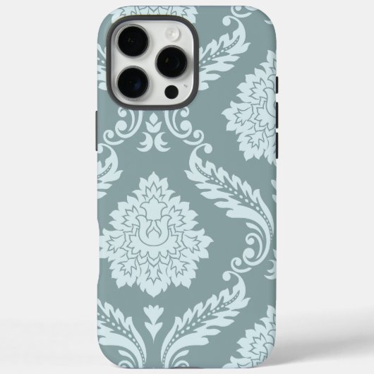 Coques Case-Mate iPhone Art Rococo Damassé I Bleu de Canard Œuf+Turquoise (Verso)