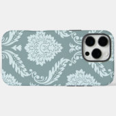 Coques Case-Mate iPhone Art Rococo Damassé I Bleu de Canard Œuf+Turquoise (Verso (horizontal))
