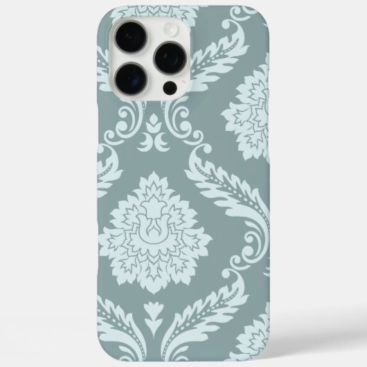 Coques Case-Mate iPhone Art Rococo Damassé I Bleu de Canard Œuf+Turquoise (Verso)