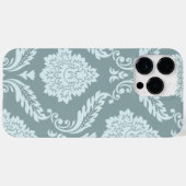 Coques Case-Mate iPhone Art Rococo Damassé I Bleu de Canard+Turquoise (Verso (horizontal))