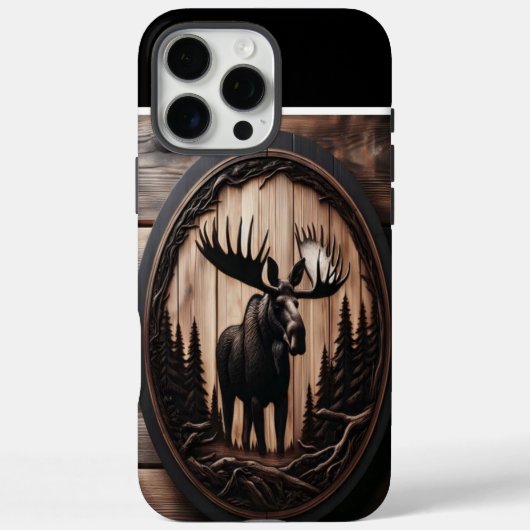 Coques Case-Mate iPhone Art sculpté en bois d'orignal (Verso)