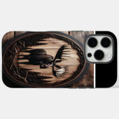 Coques Case-Mate iPhone Art sculpté en bois d'orignal (Verso (horizontal))