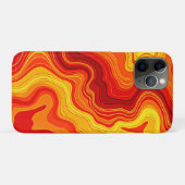 Coques Case-Mate iPhone Art topographique abstrait enflammé (Dos (Horizontal))