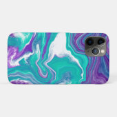 Coques Case-Mate iPhone Art Turquoise et violet fluides (Dos (Horizontal))