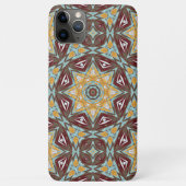 Coques Case-Mate iPhone Art unique de kaléidoscope marron jaune turquoise (Dos)