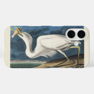 Coques iPhone 16 Art Vintage de l'Oiseau Grande Héron Blanc d'Audub