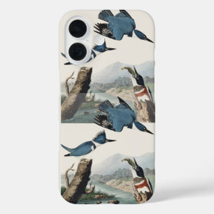 Coques iPhone 16 Art vintage d'oiseau martin-pêcheur à ceinture d'A