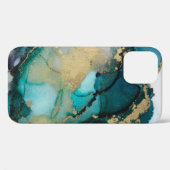 Coques Case-Mate iPhone Artabstracte turquoise d'alcool d'alcool noir, art (Verso (horizontal))