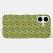 Coques Case-Mate iPhone Artdeco bleu jaune dans le style rétro (Verso (horizontal))