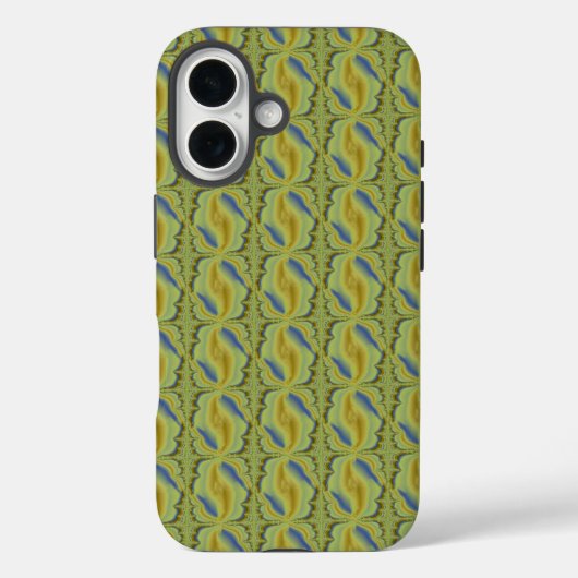 Coques Case-Mate iPhone Artdeco bleu jaune dans le style rétro (Verso)