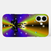 Coques Case-Mate iPhone Artdeco de Noël sur Arc-en-ciel jaune violet (Verso (horizontal))