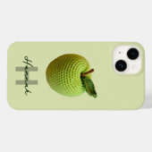 Coques Case-Mate iPhone Artisanat Crochet vert Pomme Nom Monogramme (Verso (horizontal))