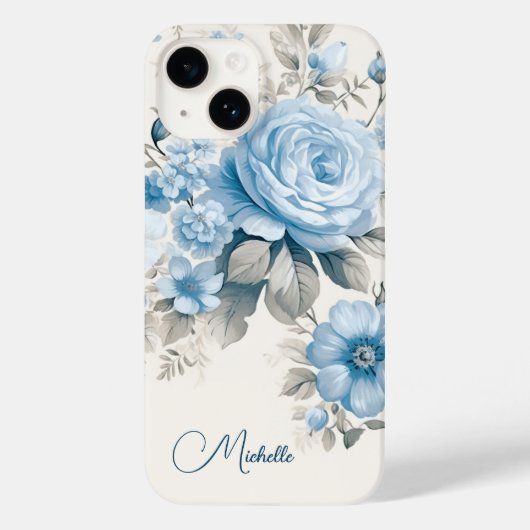 Coques Case-Mate iPhone Artiste Personnalisé Lumière Pastel Roses Bleus (Verso)