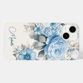 Coques Case-Mate iPhone Artiste Personnalisé Lumière Pastel Roses Bleus (Verso (horizontal))