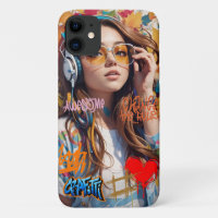 Artiste personnalisé mignon fille Street art