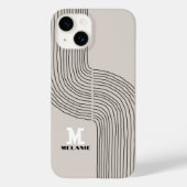 Coques Case-Mate iPhone Artistic aesthetic stripes minimal Monogram (Verso)