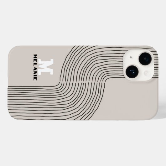 Coques Case-Mate iPhone Artistic aesthetic stripes minimal Monogram (Verso (horizontal))