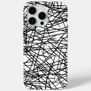 Coque iPhone 15 Pro Max Artistic Chaotic Line Scribble Design 🎨