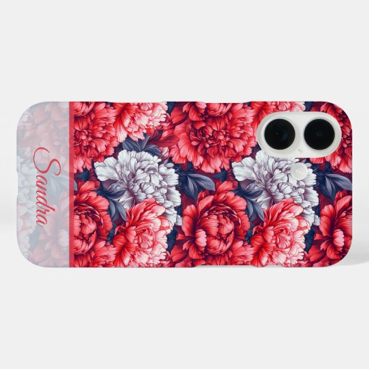 Coques Case-Mate iPhone Artistic Housewarming Gift Peony Name (Verso (horizontal))