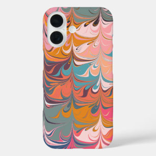 Coques iPhone 16 Artsy coloré Design Abstrait en marbre