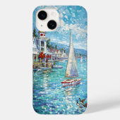 Coques Case-Mate iPhone Artwork côtier animé - Bateaux à voile, phare & (Verso)