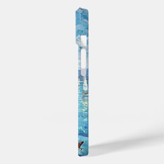 Coques Case-Mate iPhone Artwork côtier animé - Bateaux à voile, phare & (Verso / Gauche)