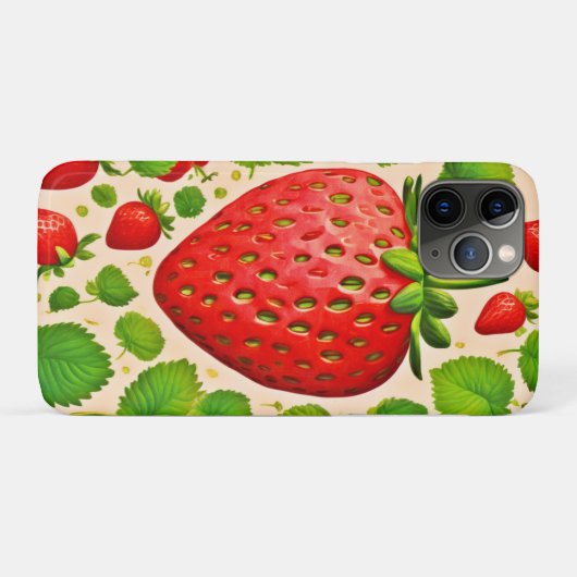 Coques Case-Mate iPhone Artwork de fraises dadaïstes (Dos (Horizontal))