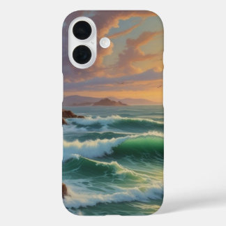 Coques iPhone 16 Artwork de peinture de paysage marin Sunset Ocean