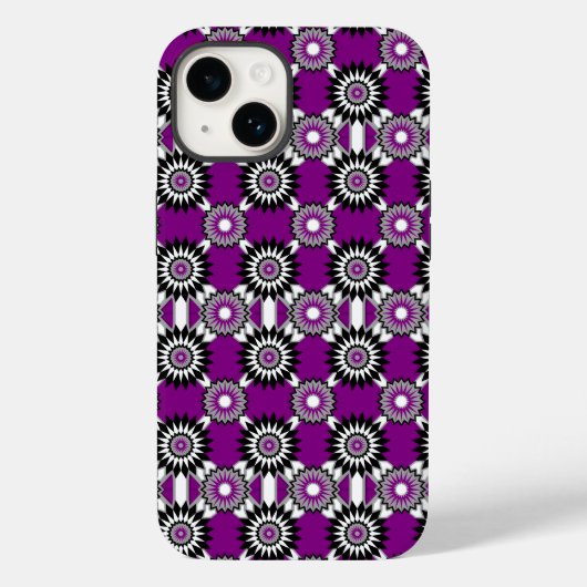 Coques Case-Mate iPhone Asexualité fierté / motif de fleurs miroir violet (Verso)