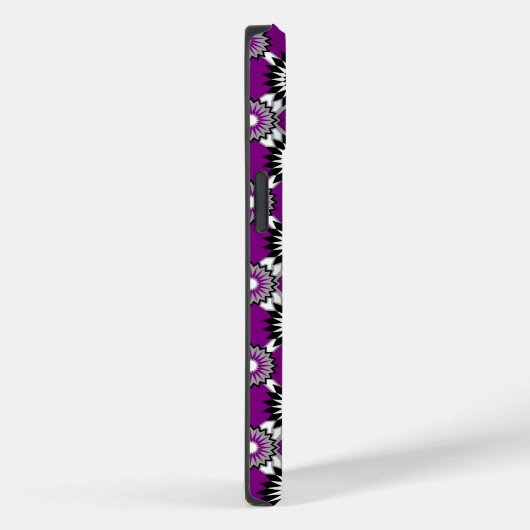 Coques Case-Mate iPhone Asexualité fierté / motif de fleurs miroir violet (Verso / Droite)