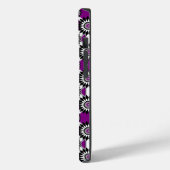 Coques Case-Mate iPhone Asexualité fierté / motif de fleurs miroir violet (Verso / Gauche)