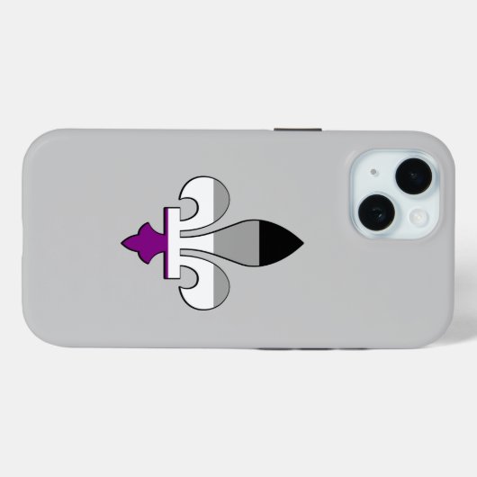 Coques Case-Mate iPhone Asexuality pride fleur-de-lis (Verso (horizontal))
