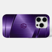 Coques Case-Mate iPhone Aspect d'aluminium brossé violet brillant (Verso (horizontal))