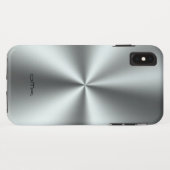 Coques Case-Mate iPhone Aspect en acier inoxydable en argent métallique (Dos (Horizontal))